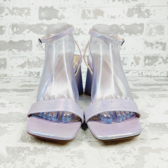 New BP. Parrker Platform Purple Metallic Party Heel Sandals B377 - Picture 3 of 14